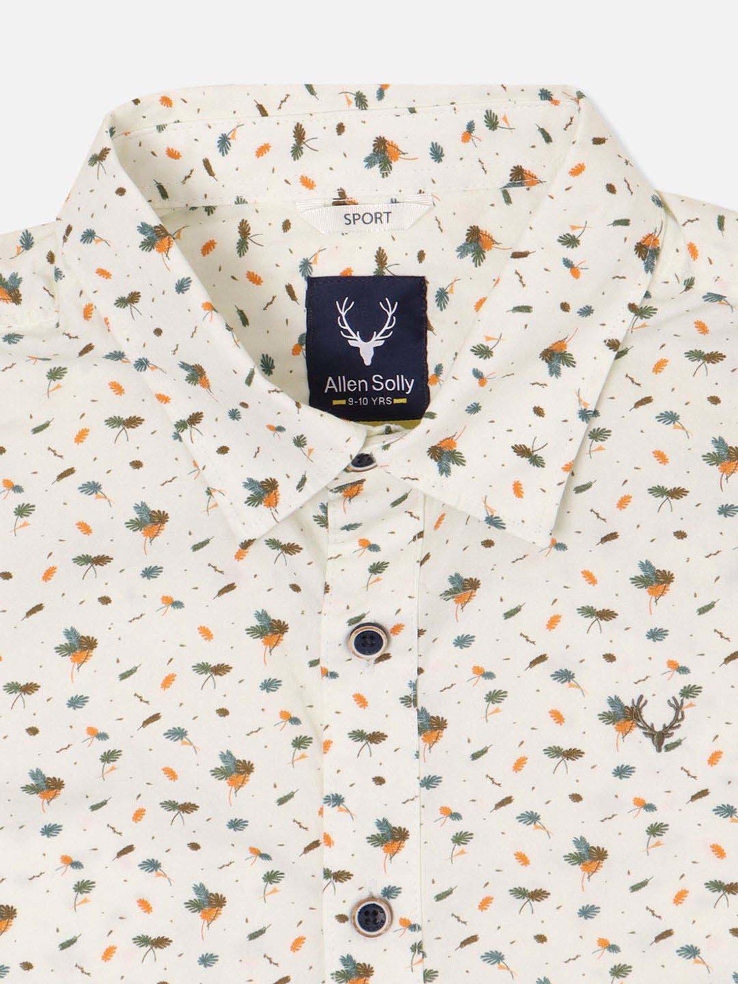 Allen Solly Boys Boys Cream Cotton Printed Full Sleeves Shirt