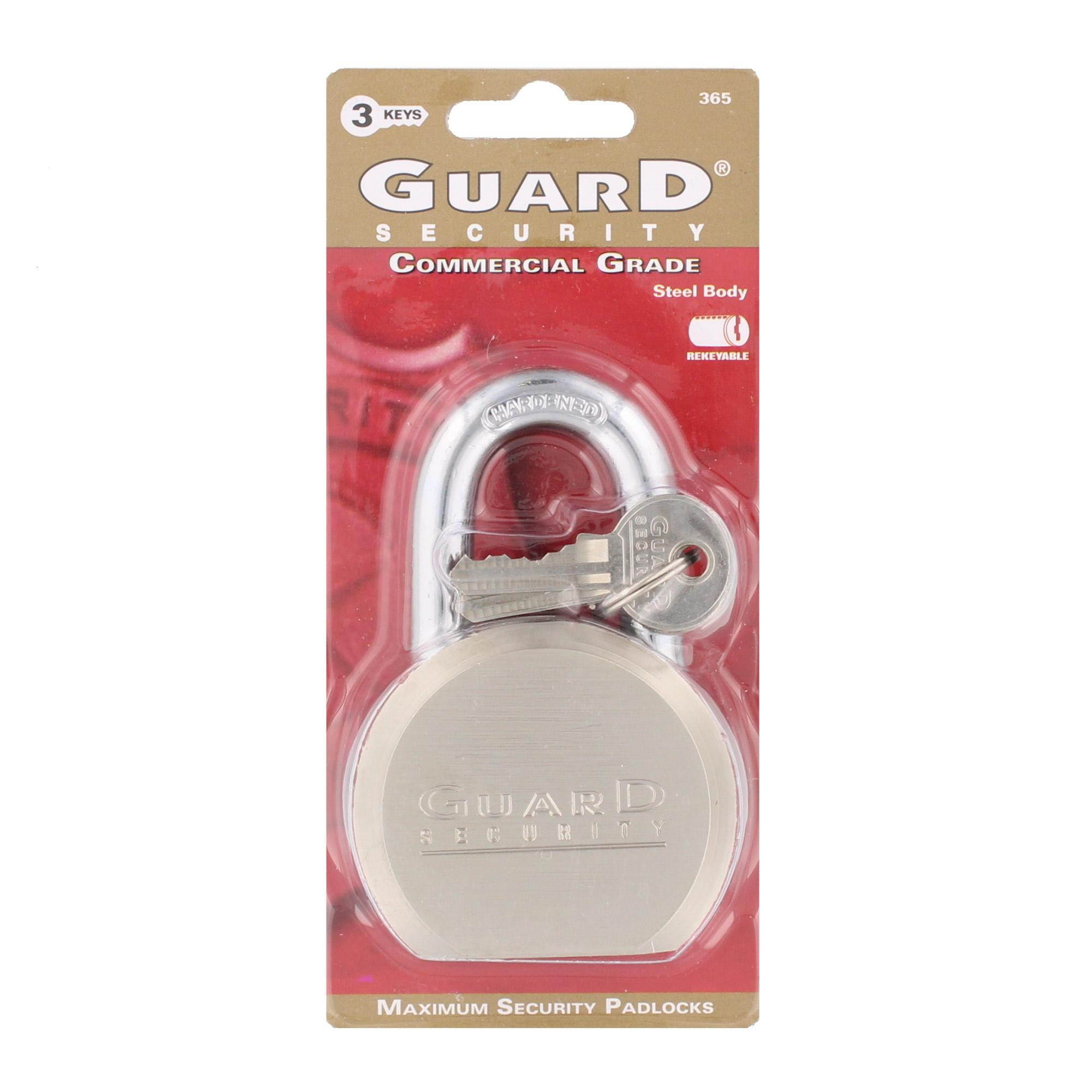 Guard Security 365 Commercial-Grade 2-5/8-inch High-Security Steel Padlock with Keys, Keyed Alike Padlock