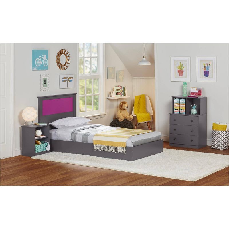 Kids' 3 Drawer Bella Dresser with Cubbies - Graphite - Room & Joy