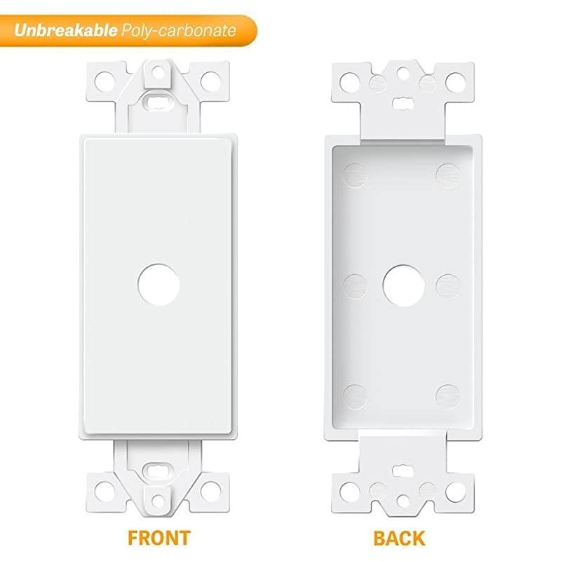 0.406&rdquo; Rotary Dimmer Shaft Adapter Insert for Decorator Wall Plates, 1-Gang Polycarbonate Thermoplastic, UL Listed, 6061-W, White
