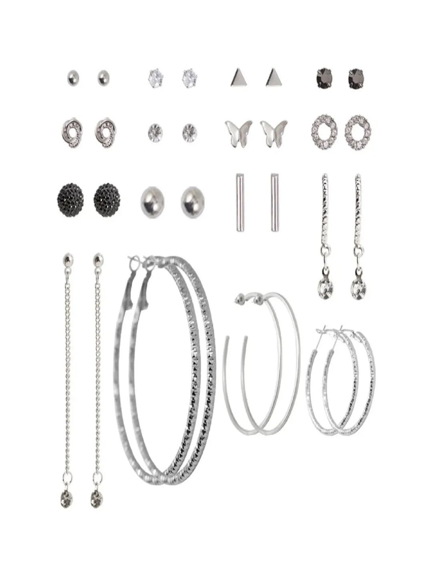 Jewelz Hoop & Stud Earring Set for Womens & Girls Pack of 16
