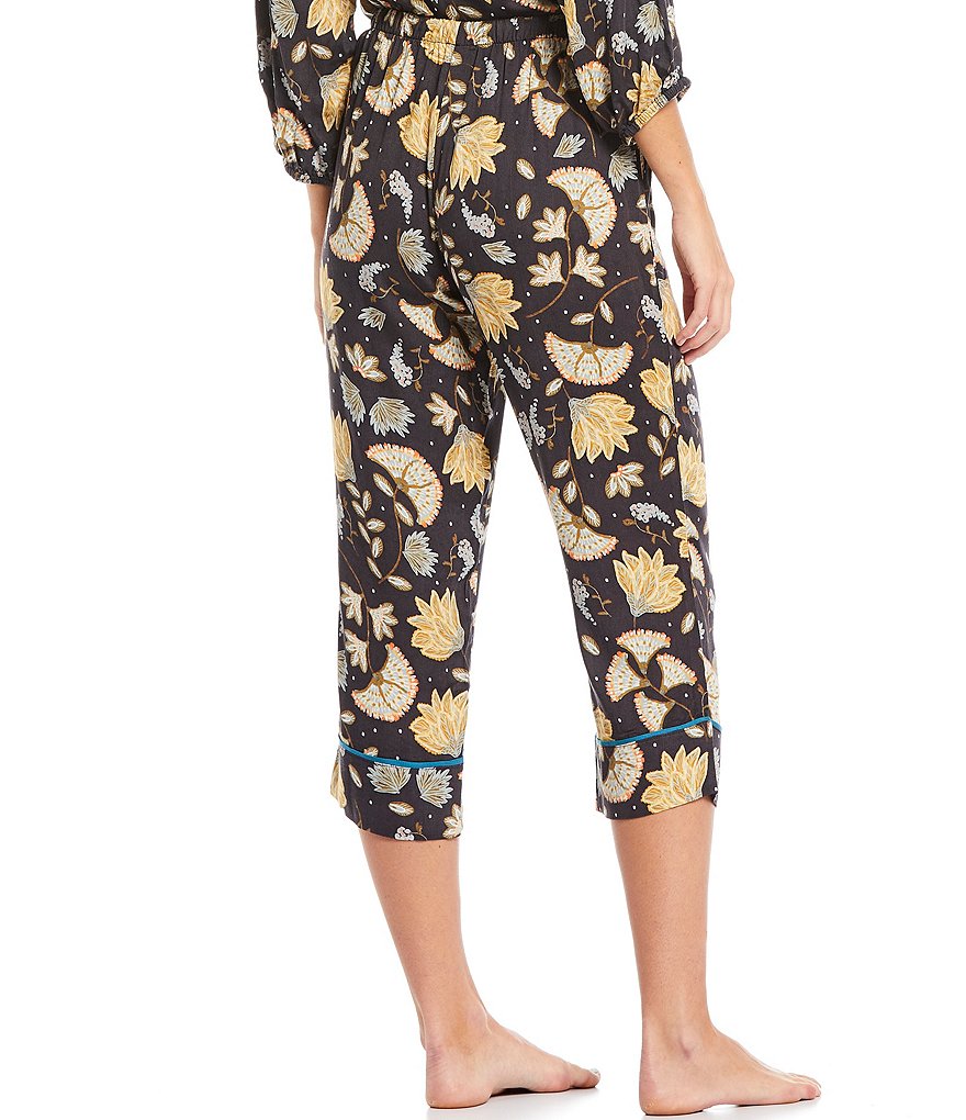 Refinery29 Floral Print Woven Cropped Coordinating Sleep Pants