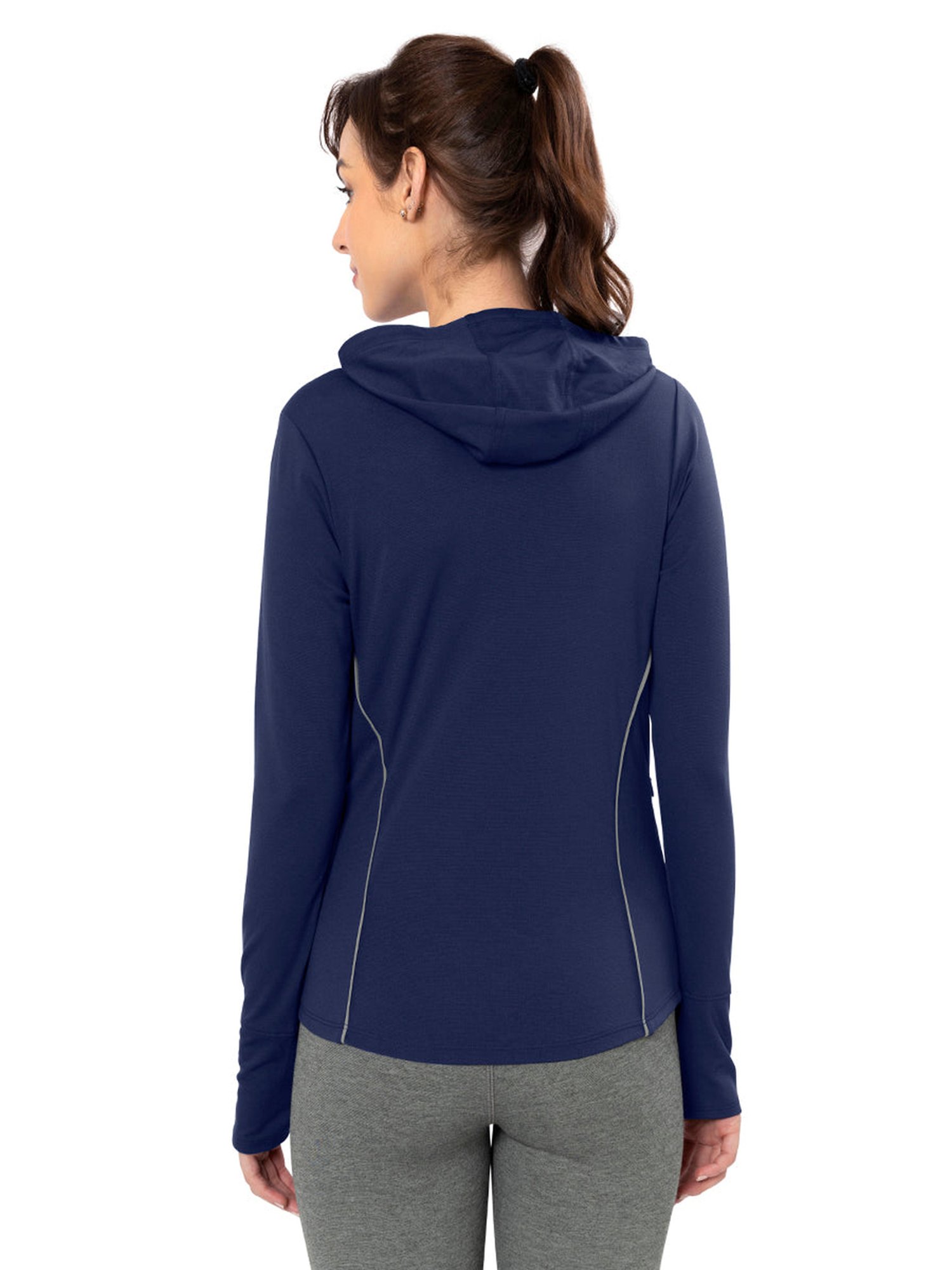 Amante Blue Hooded Sports Jacket