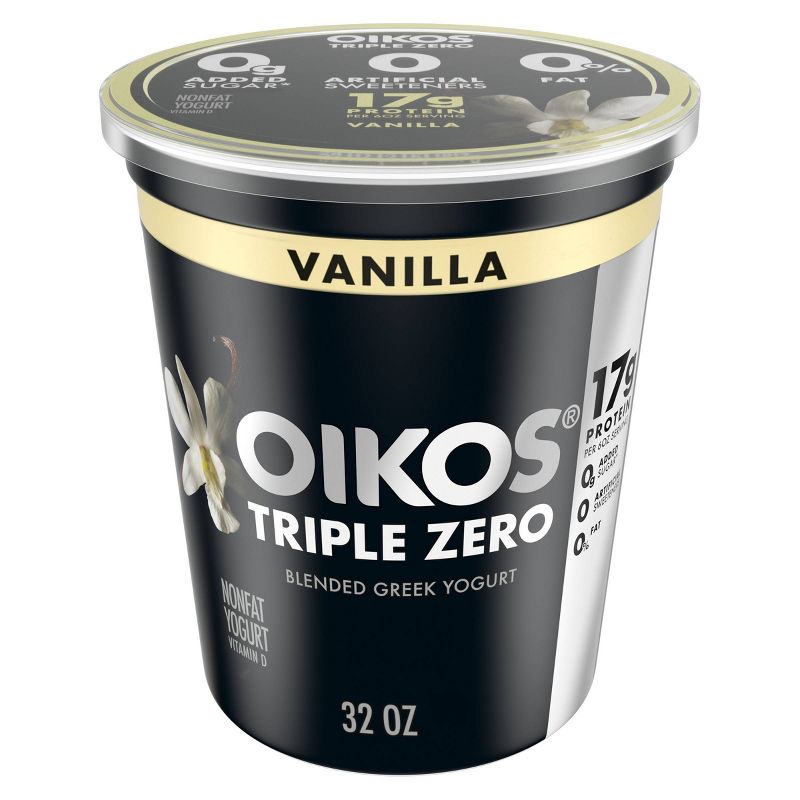 Dannon Oikos Triple Zero Vanilla Greek Yogurt - 32oz