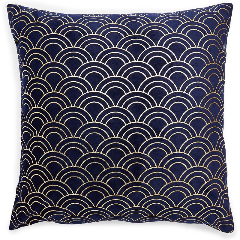 Juvale Dark Blue & Gold Velvet Decorative Throw Pillow Case Cushion Covers 18 x 18 in