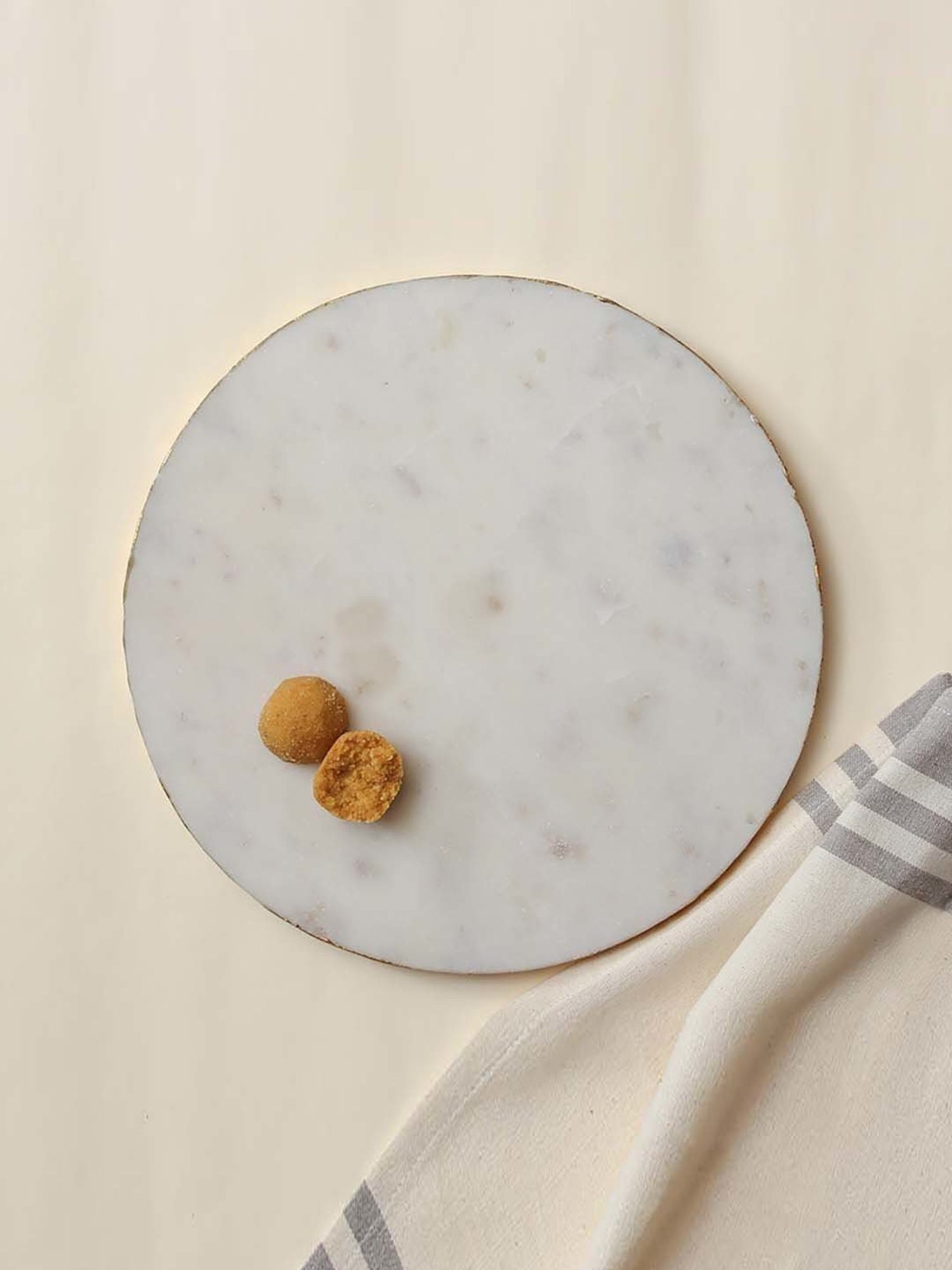 House This Baradari Off-White Marble Cheese Platter - Set of 1