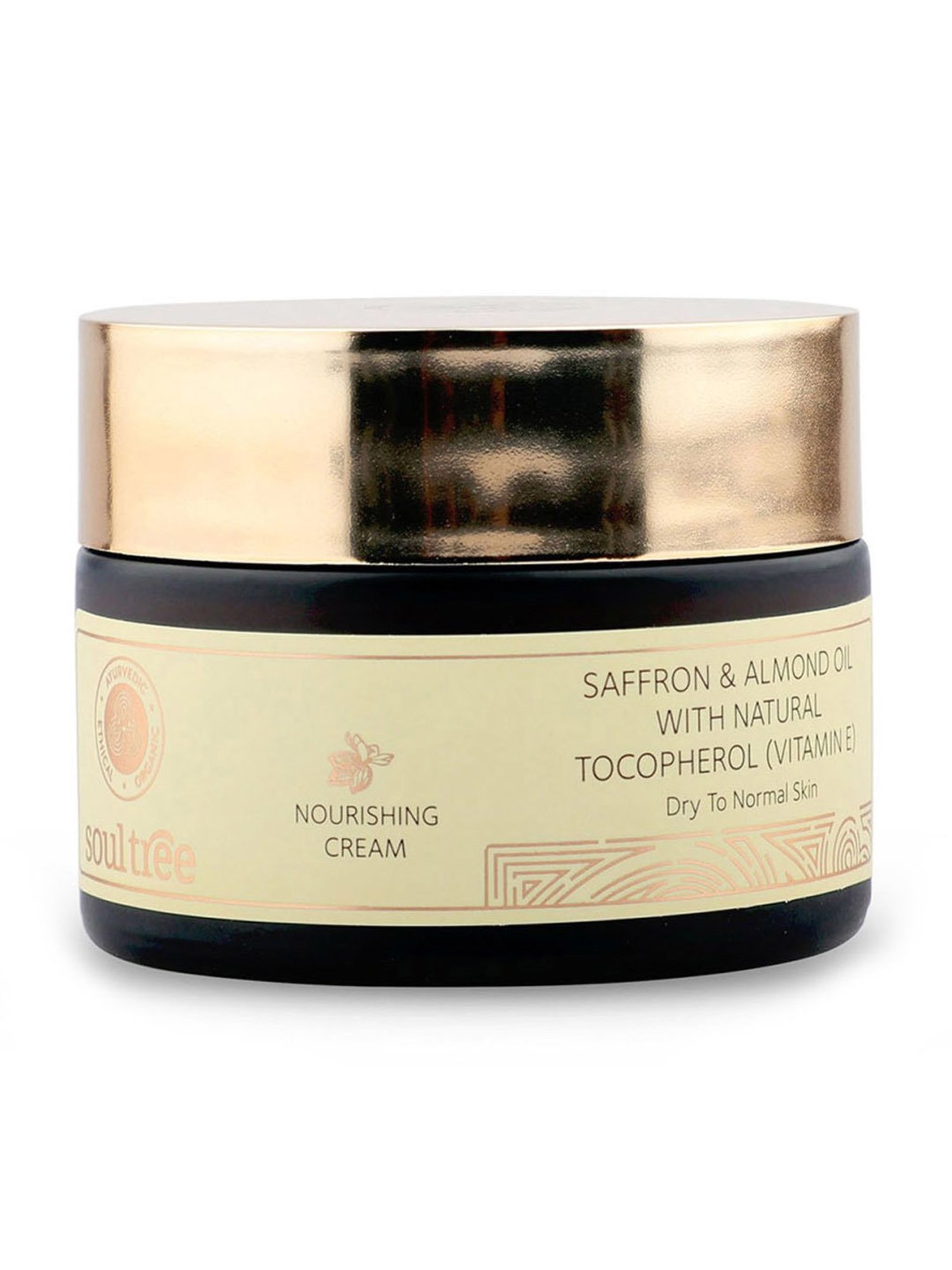 SoulTree Nourishing Cream Saffron & Almond Oil with Natural Vitamin E - 50 gm | Ayurvedic Cream