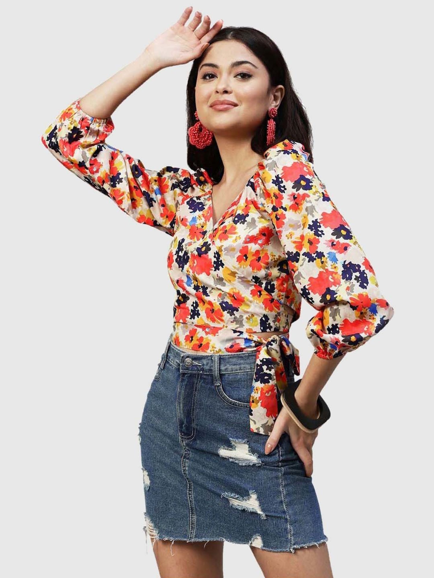 SELVIA Multicolored Printed Top