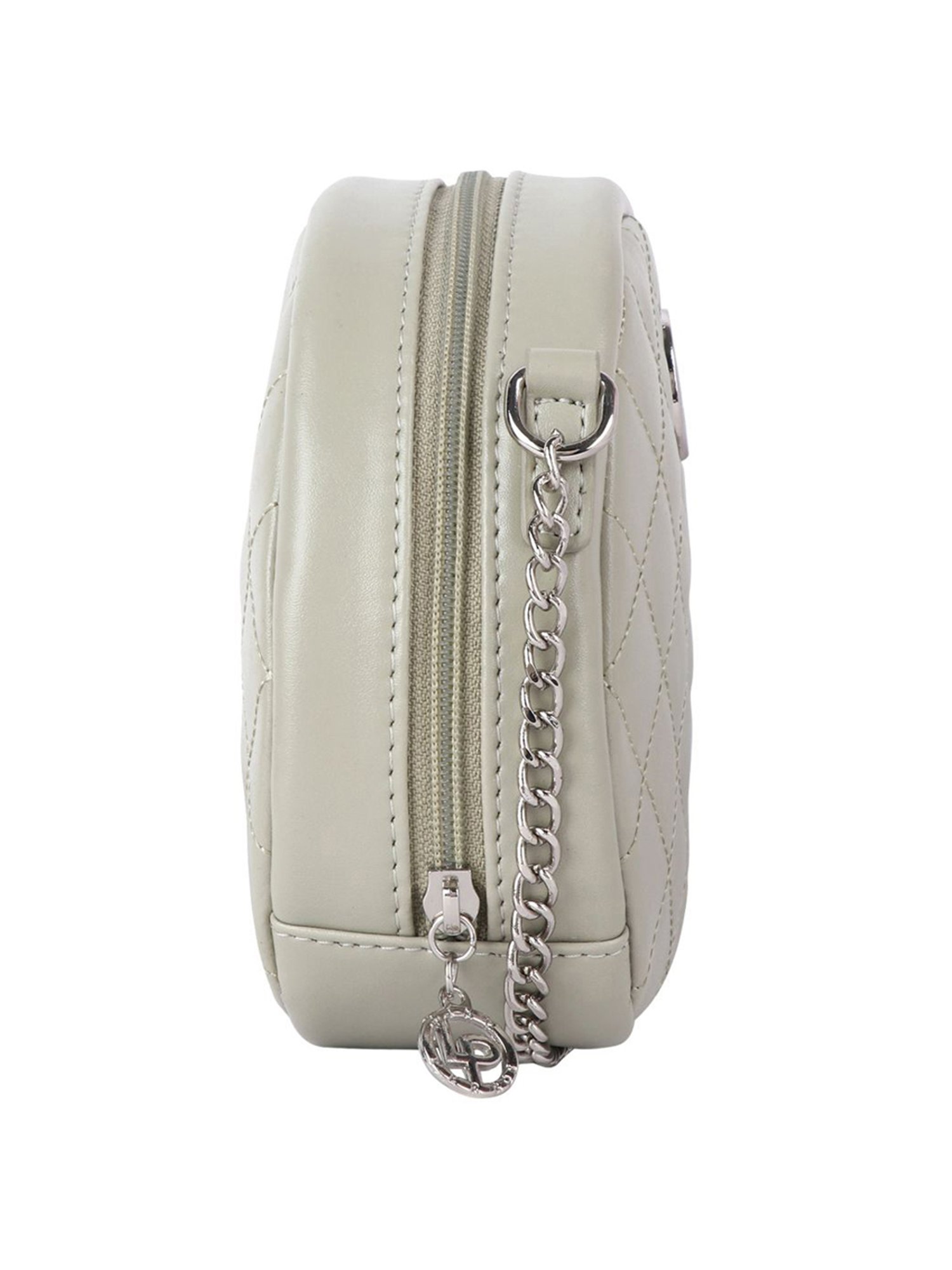 Lino Perros Light Green Textured Medium Sling Handbag