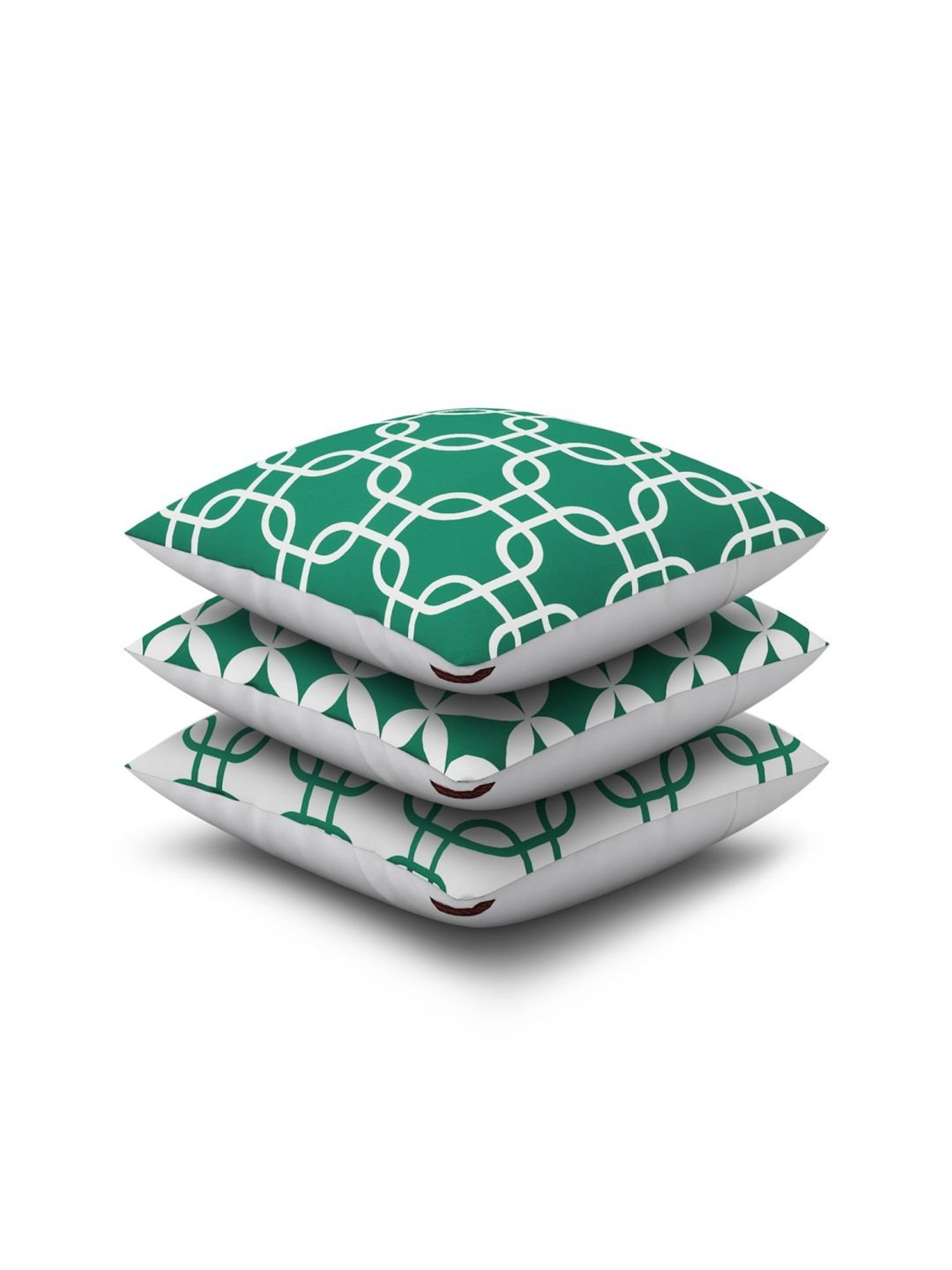 SEJ by Nisha Gupta Green & White Cushion Covers - Set of 3