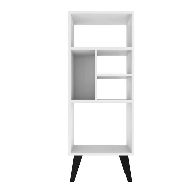 42.32" Mid-High Warren Bookshelf White/Black - Manhattan Comfort