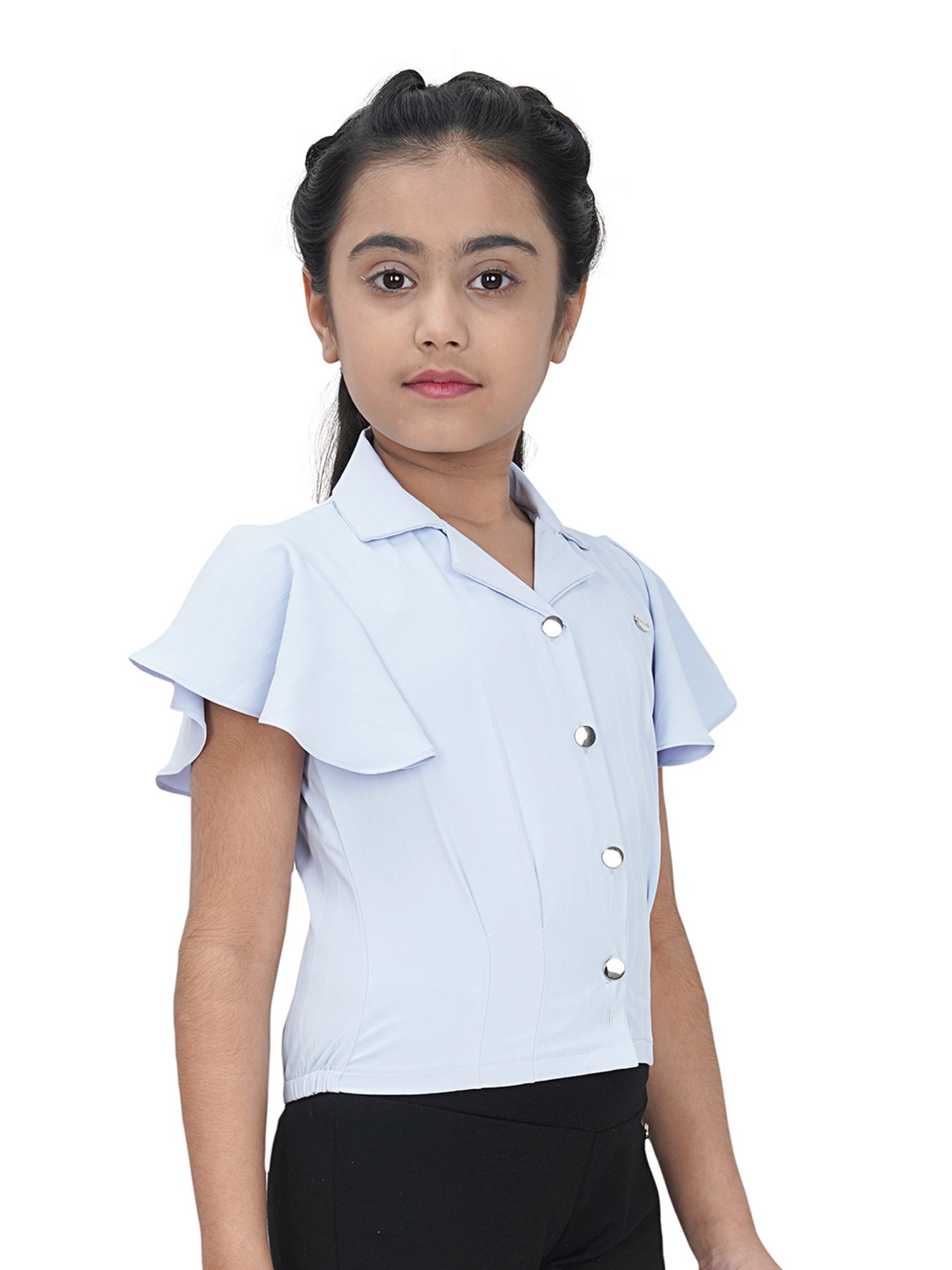 Tiny Girl Sky Blue Solid Top