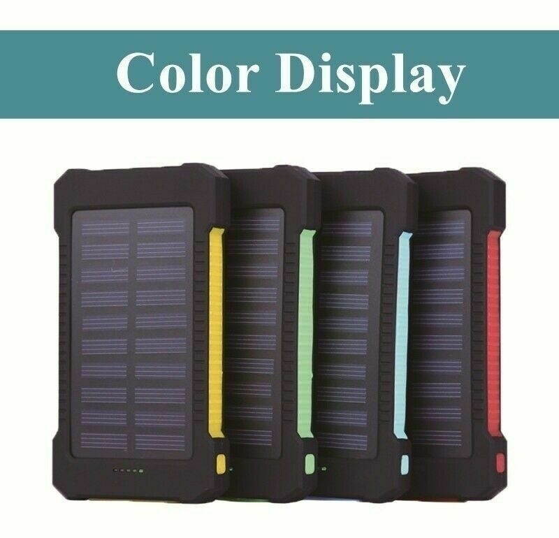 Portable Solar Power Bank 900000mAh Universal 2USB External Battery Charger USA