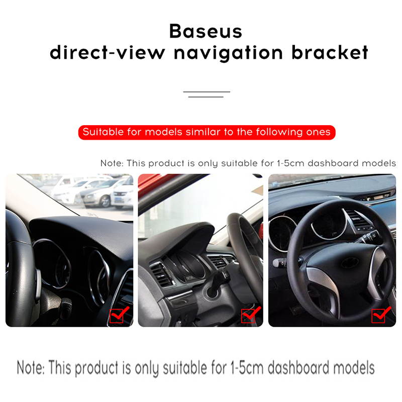 Baseus Dashboard Car Holder for iPhone Samsung Phone Grip 360 Degree Adjustable Clip Car Mount GPS Mobile Phone Holder Stand