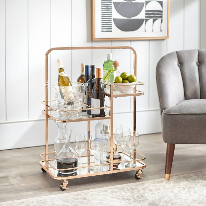 Alcott 3 Tier Bar Cart Bright Gold - angelo:HOME
