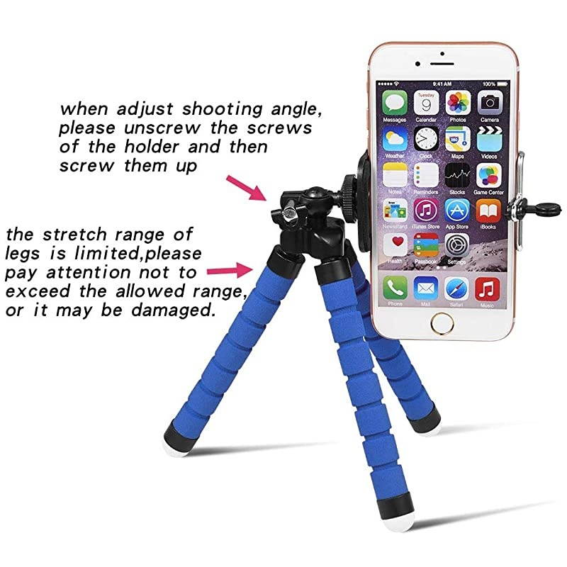 Tripod Mini Universal Octopus Leg Style Portable and Adjustable Tripod Stand with Clip Bracket Mount Holder for Mobile Phone Cellphone Smartphone Digital Camera