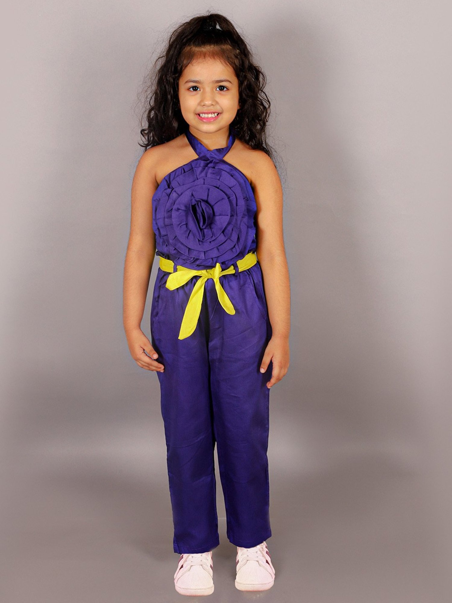 Lil Drama Kids Purple Solid Top with Pants