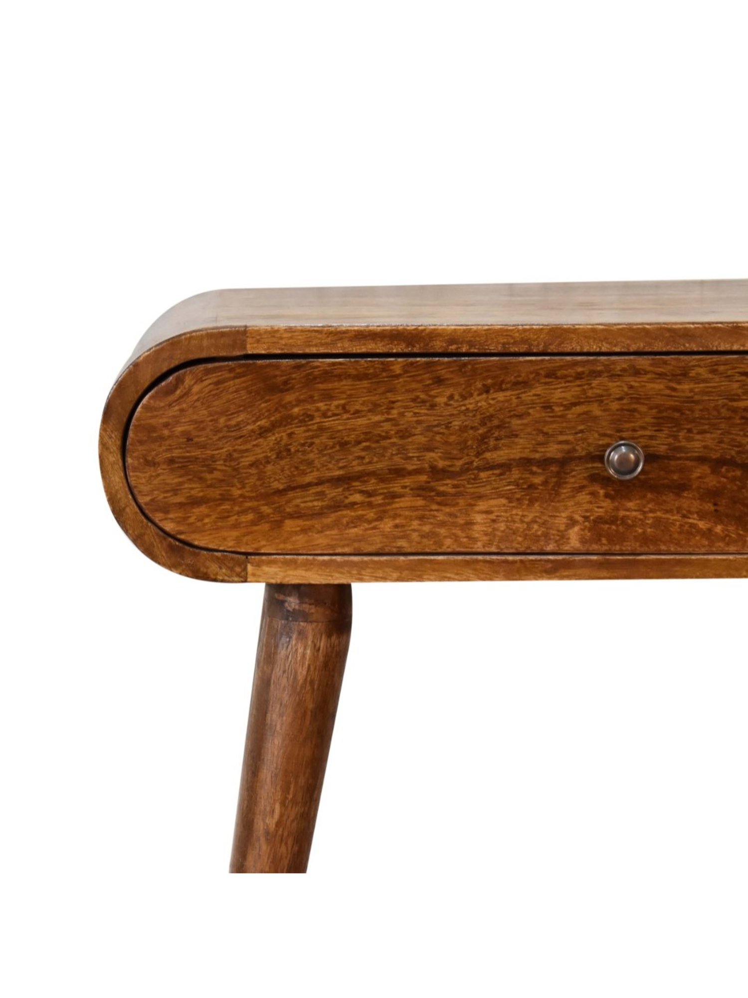 Artisan Furniture Mini Rounded Chestnut Brown Wood Console Table