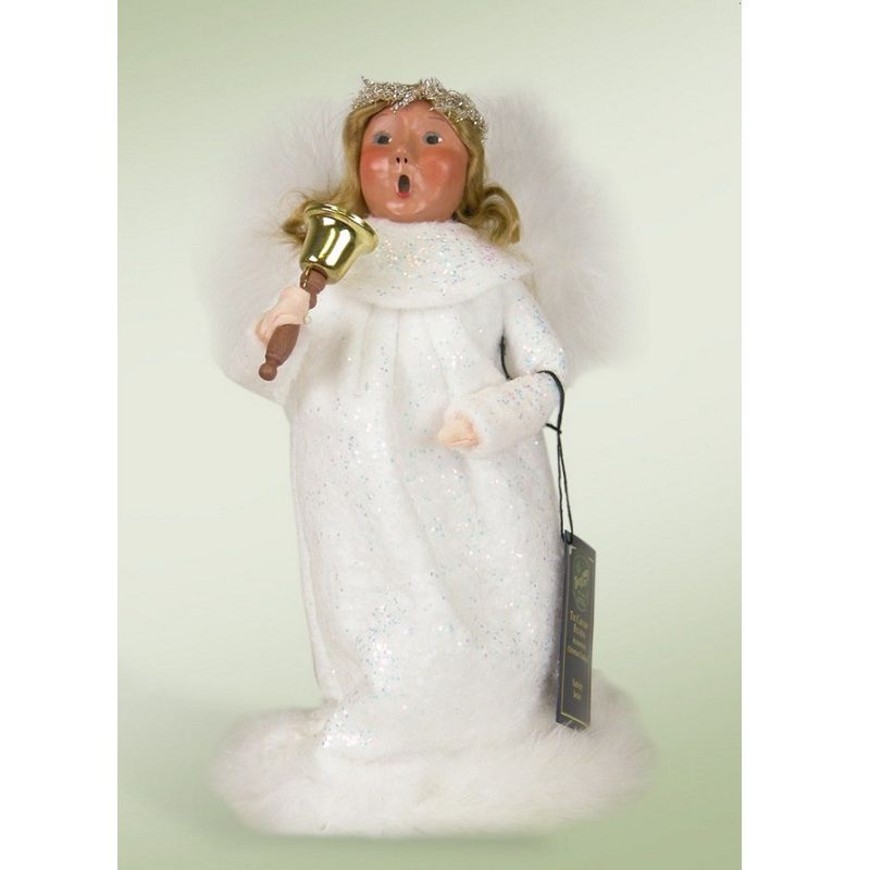 Byers Choice 9.5" Angel Girl in White with Bell Christmas Table Top Figure
