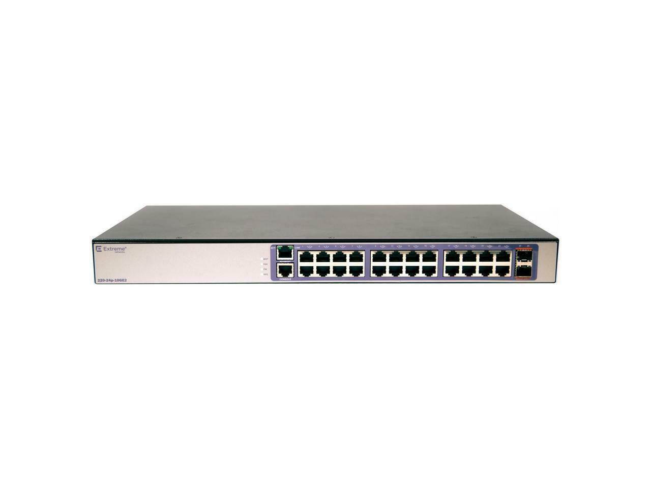Extreme Networks - 16563 - Extreme Networks 220-24p-10GE2 Layer 3 Switch - 24 Ports - Manageable - 3 Layer Supported -