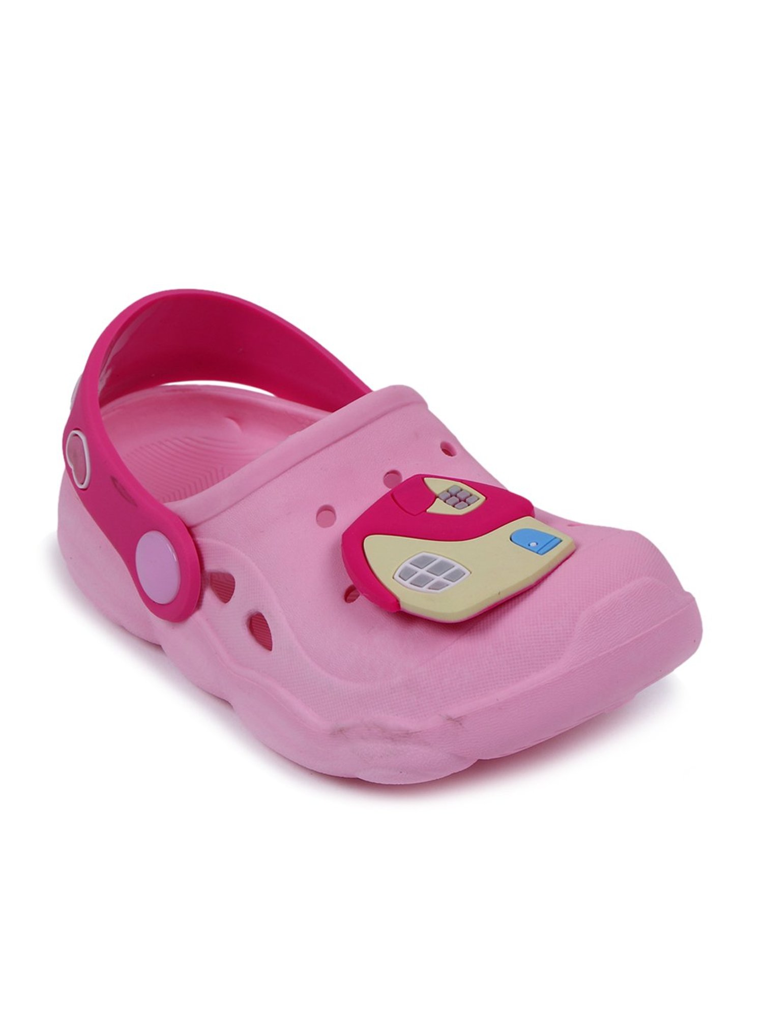 Passion Petals Kids Pink Back Strap Clogs