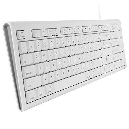 Macally White 104 Key Full Size USB Keyboard for Mac