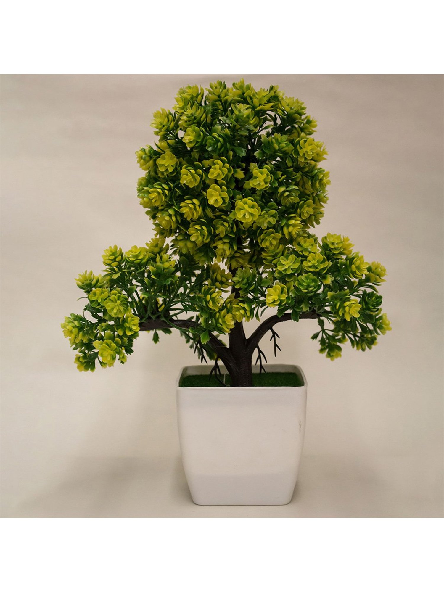 Amflix Yellow Artificial Bonsai Plant With Pot