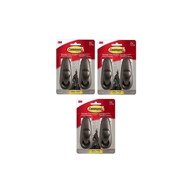 Forever Classic Metal Hook, Large, Oil Rubbed Bronze, 6-Hooks (FC13-ORB-2ES)