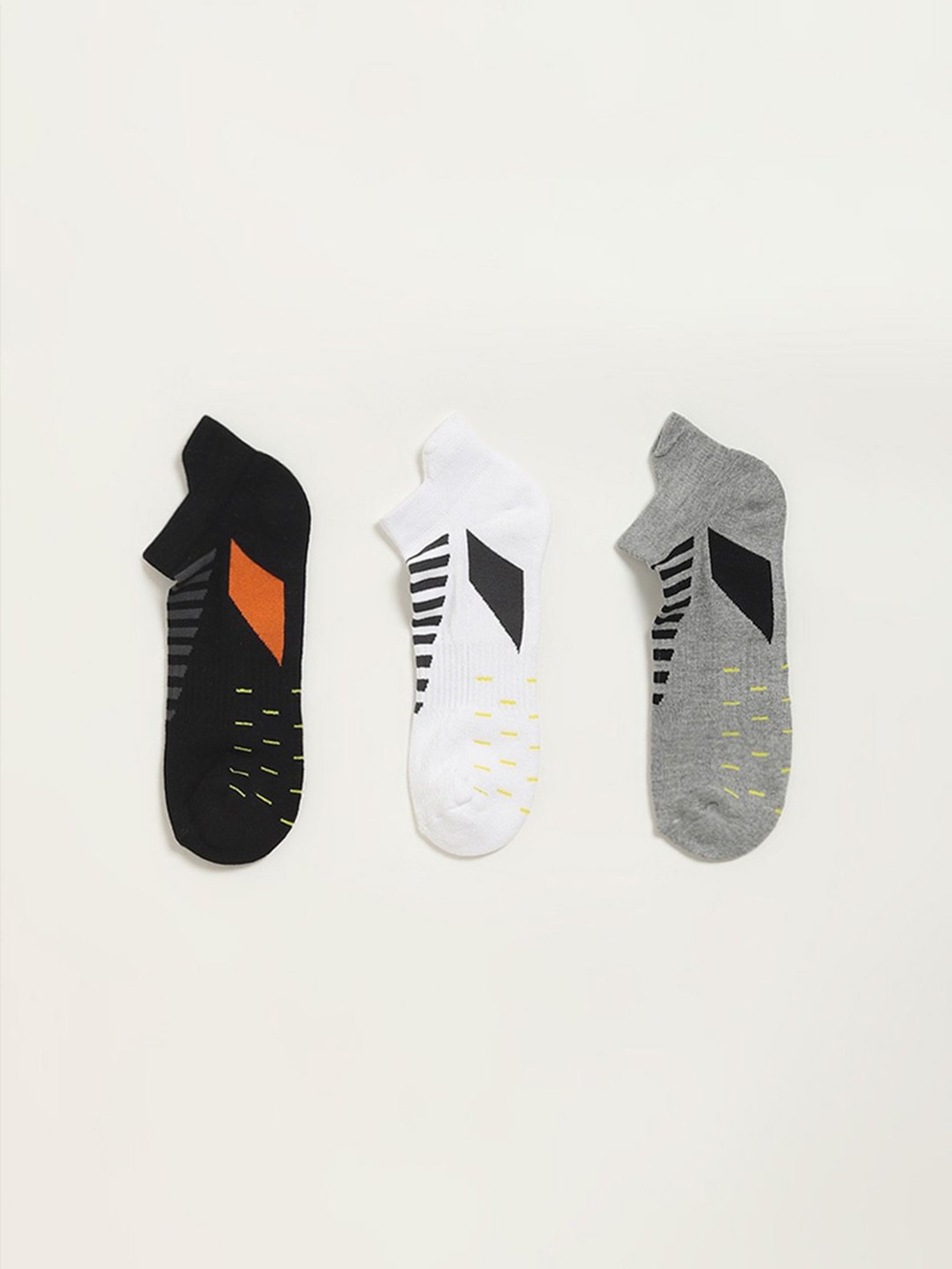 WES Lounge by Westside Multicolor Printed Trainer Socks - Pack of 3