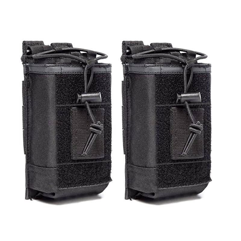 Radio Case/Radio Holder Molle Tactical Radio Holster Military Heavy Duty Radios Pouch Bag for Two Ways Walkie Talkies Compatible with Bags/Packs/Duffels by