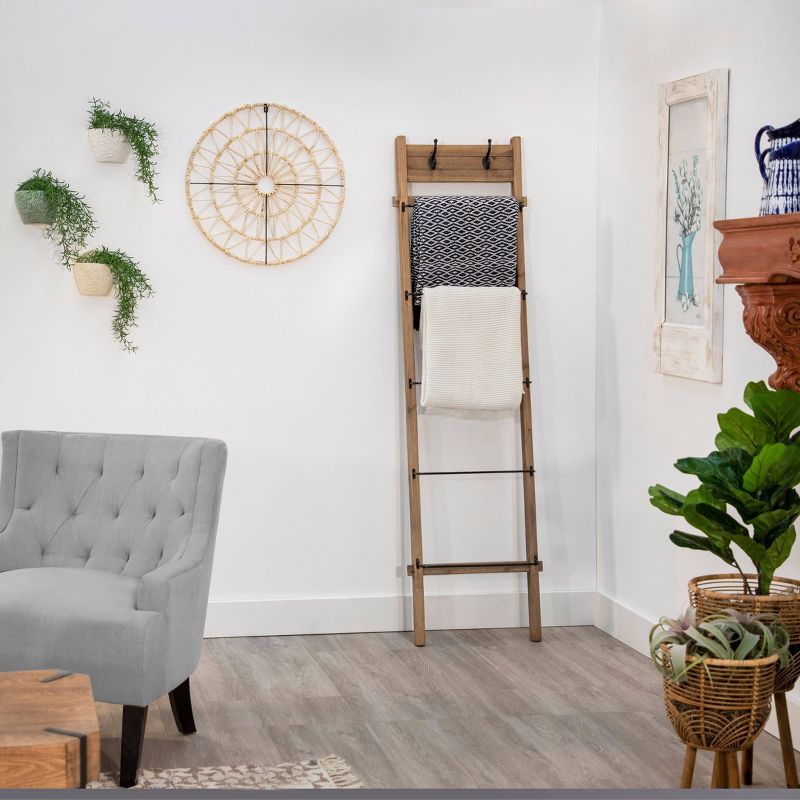 76" Wood/Metal Ladder Brown - Sagebrook Home