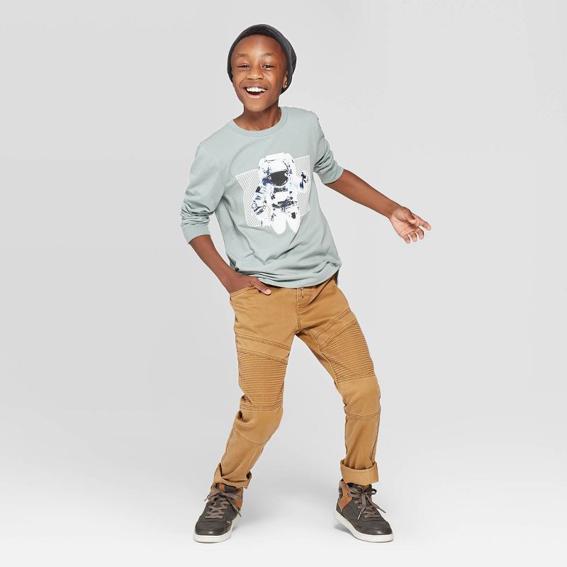 Boys' Long Sleeve Graphic T-Shirt - art class™ Blue XL