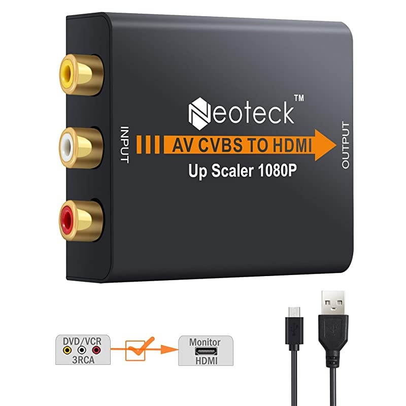 Alloy 1080P 3RCA AV CVBS Composite to HDMI Converter AV to HDMI Adapter for TV PC PS3 STB Xbox VHS VCR BlueRay DVD Players ProjectorUpgraded Version