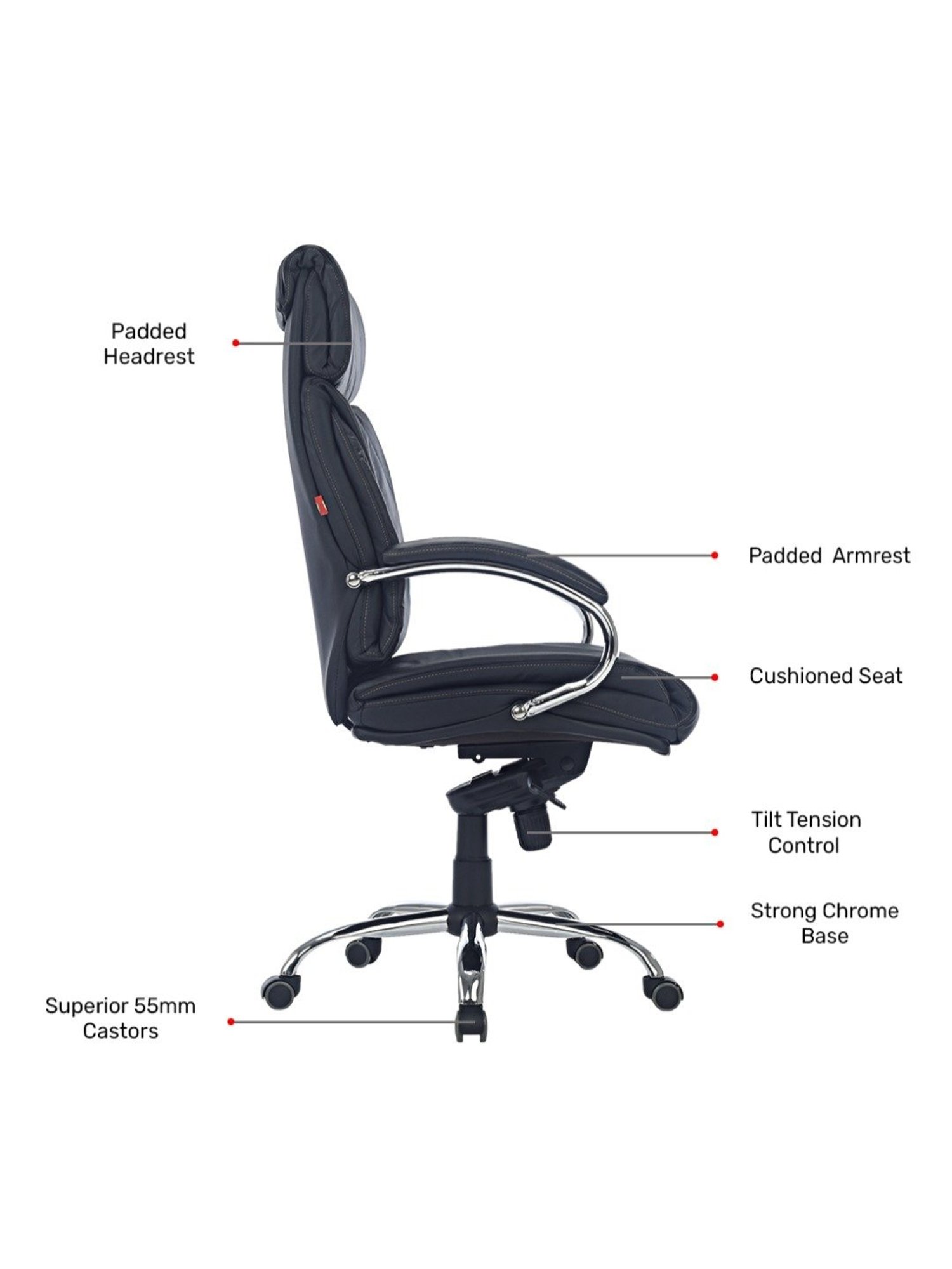 Durian Chaste Black Fabric Executive Chair