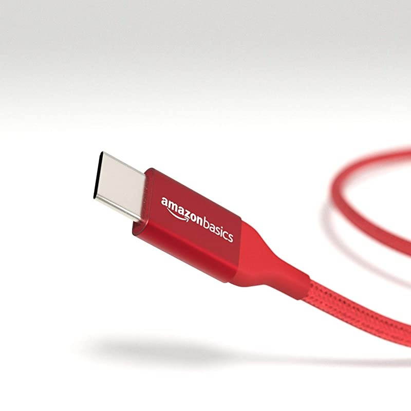 Double Braided Nylon USBC to USBC 20 Fast Charging Cable 3A 6Foot Red