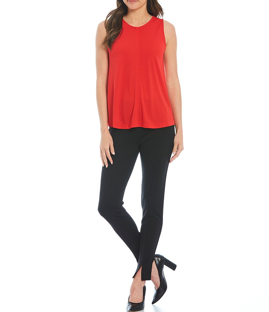 J.McLaughlin Durham Sleeveless Ruffle V-Neck Denim Blouse