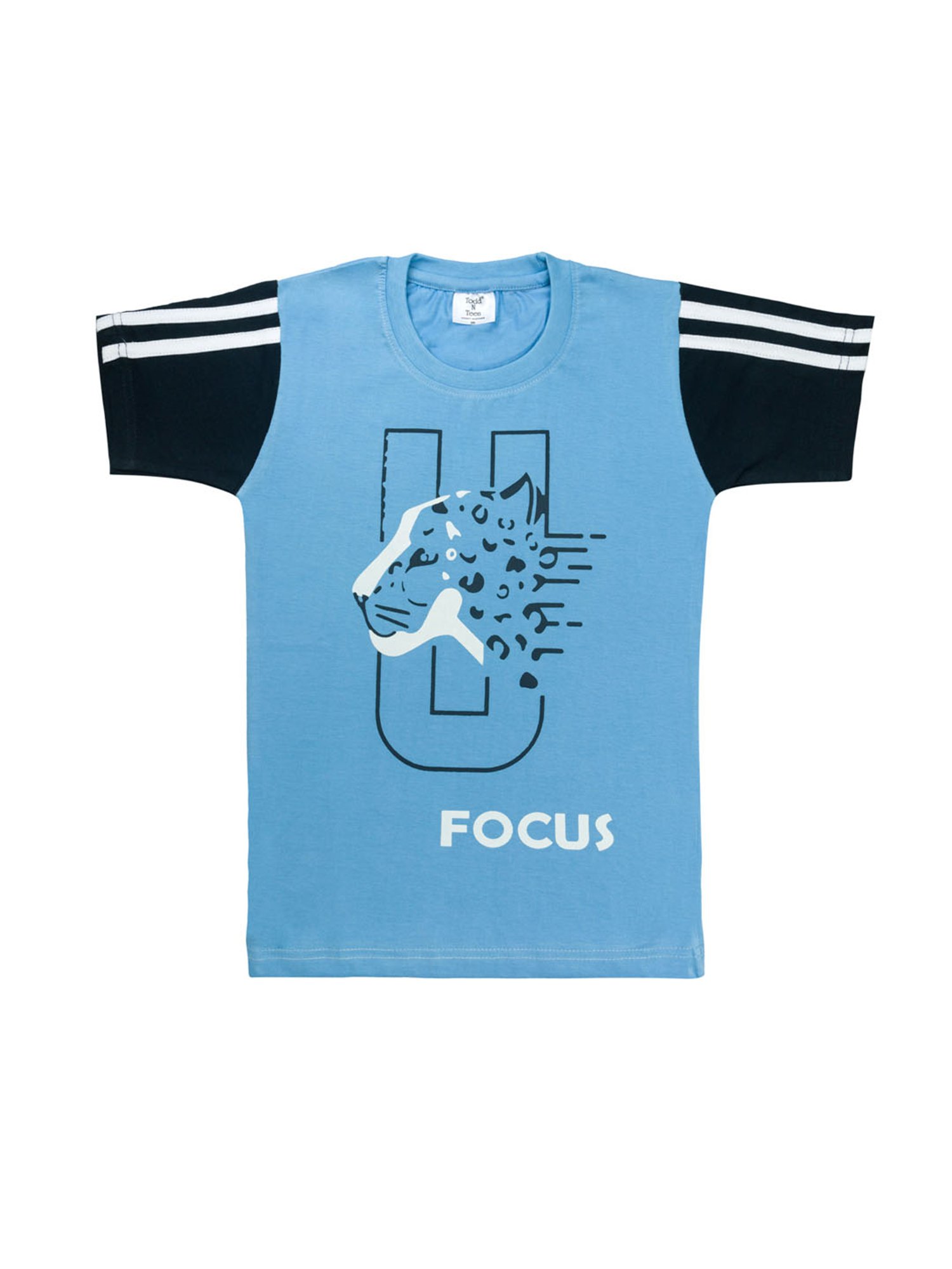 Todd N Teen Kids Printed Blue & Navy T-Shirt with Joggers