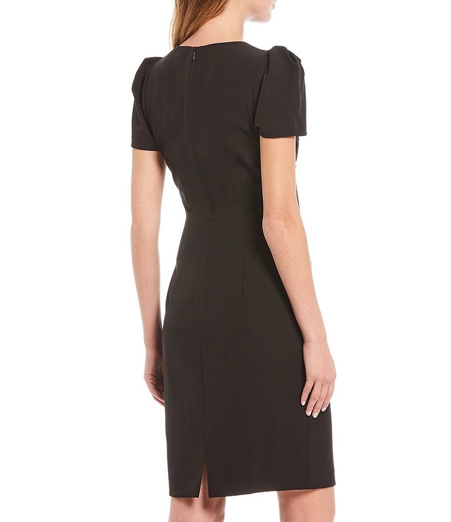 Calvin Klein Sleeveless Round Neck Button Front Sheath Dress