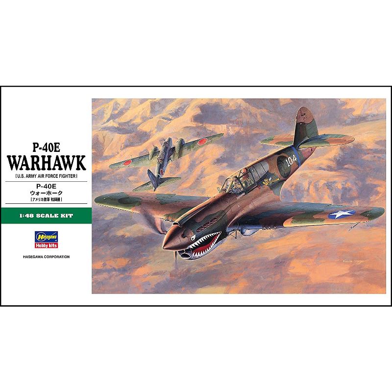 Hasegawa 09086 P-40E Warhawk Fighter Jet Aircraft 1/72 Scale Plastic Model Kit