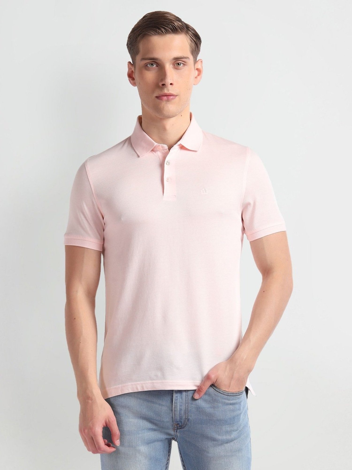 Arrow Pink Cotton Regular Fit Polo T-Shirt