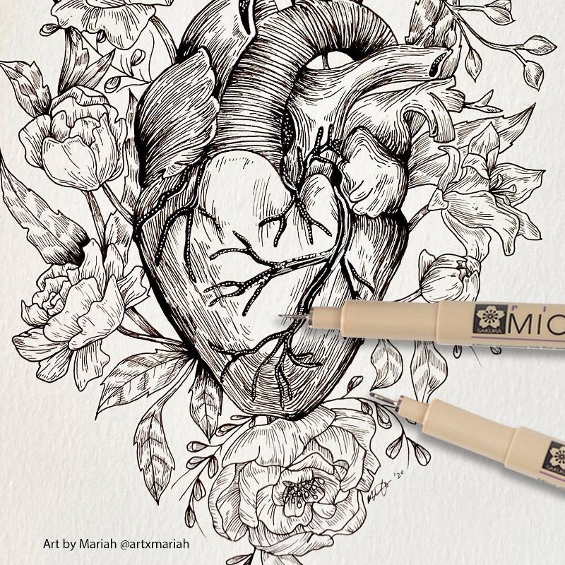 Pigma 6ct Micron Drawing Pens Black Tones - Sakura