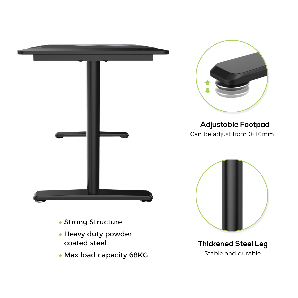 Eureka Ergonomic&reg; 60 inches Large Workstation Simple Computer Desk Home Office Table, Black