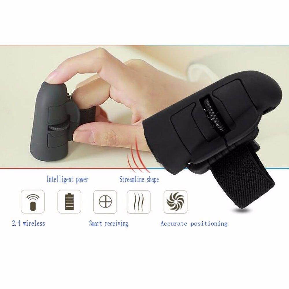 Mini Finger Mouse Wireless USB Optical Lazy Ring Mouse Mice for Laptop PC