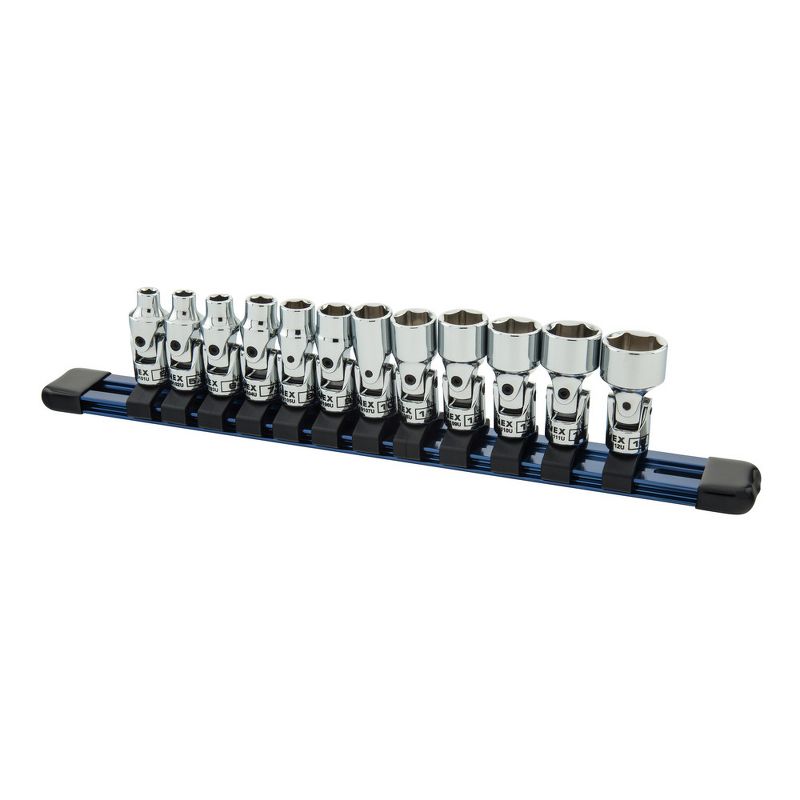 Sunex 19100U 12 Pc. 1/4 in. Drive Universal Socket Set-MM 6 Pt Rail