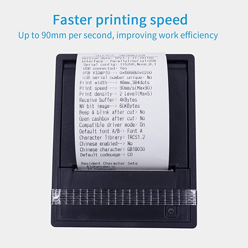 Receipt Printer 58mm Mini Label Printer Embedded Receipt Printer TTL + USB Interface High Speed Printing 5085mms