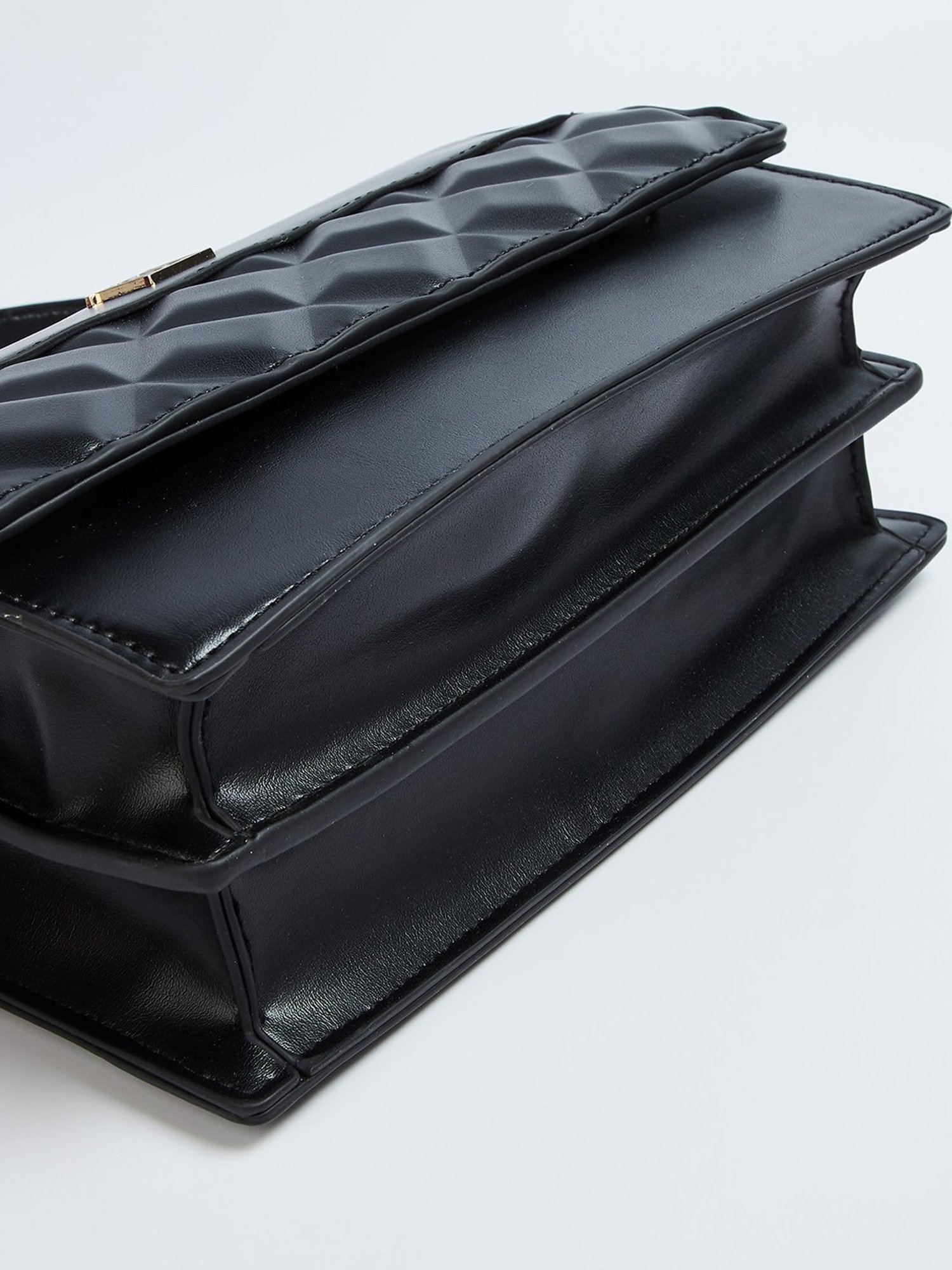 Elle Black Textured Sling Handbag