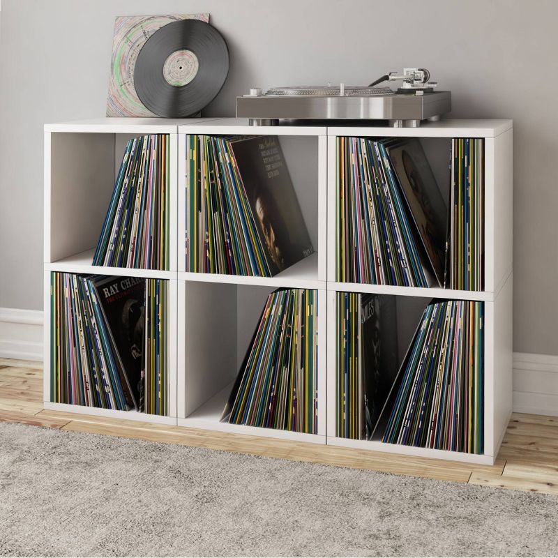 Way Basics Eco 2 Shelf Vinyl Record Storage Bookshelf White