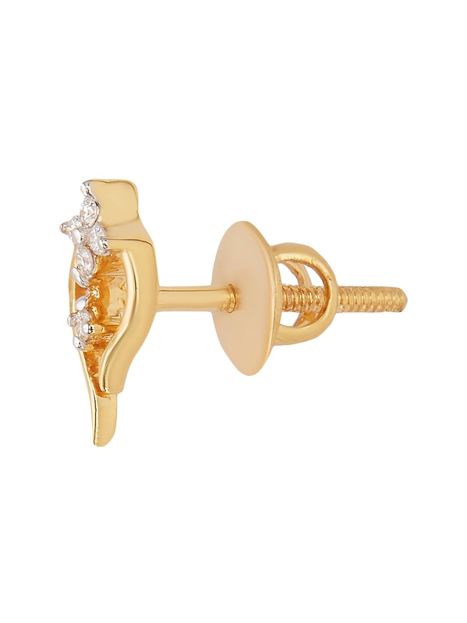 Waman Hari Pethe Jewellers 18k Gold & Diamond Earrings