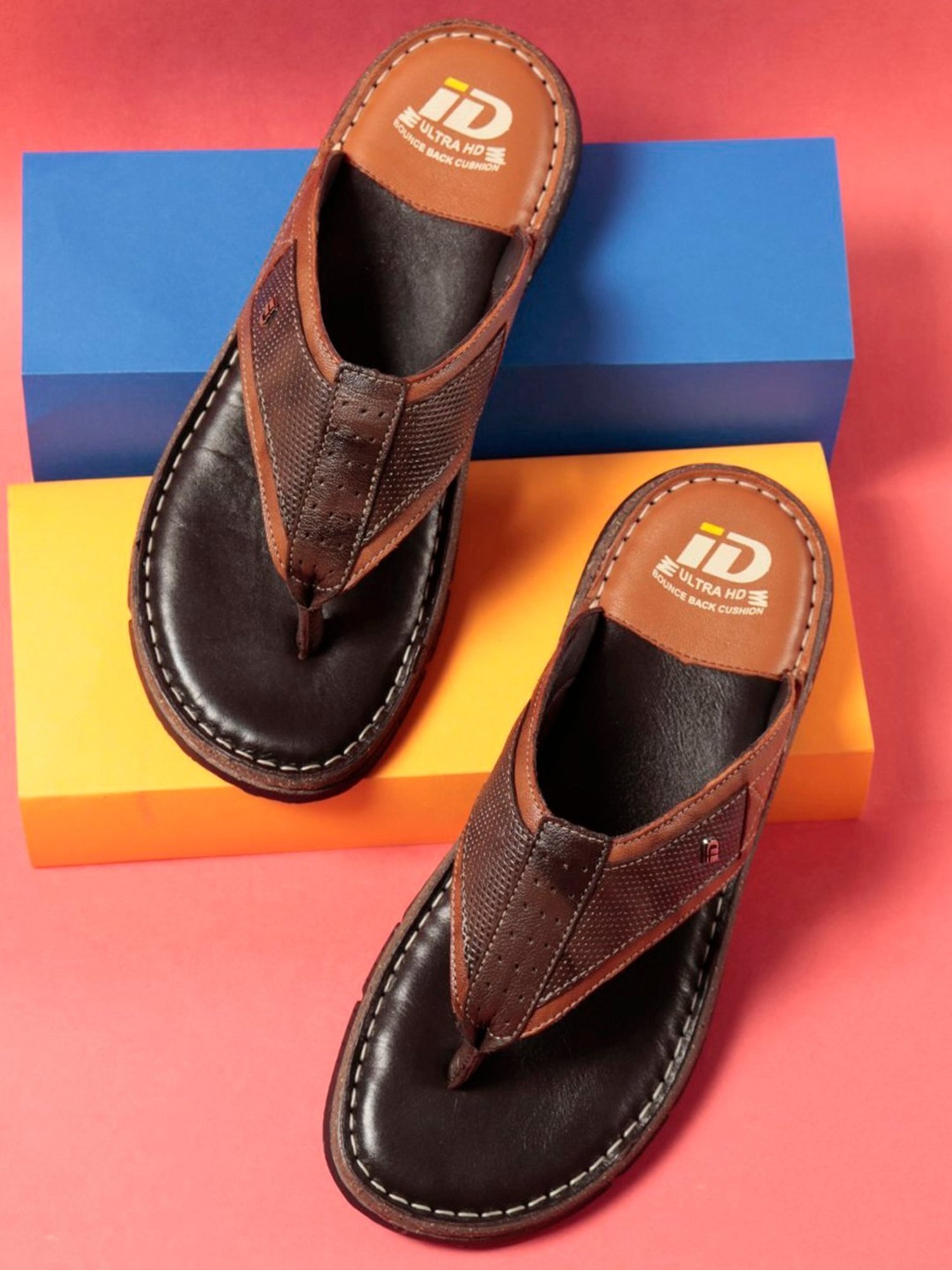 ID Men's Tan Thong Sandals