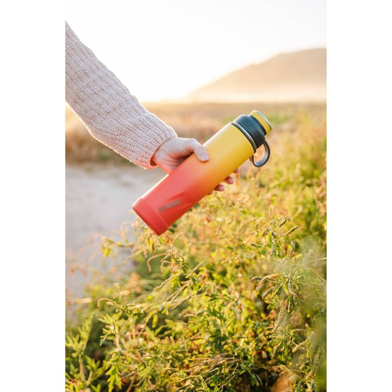 EcoVessel 24oz  Insulated Stainless Steel Water Bottle with Dual Opening Lid - Orange  Ombre